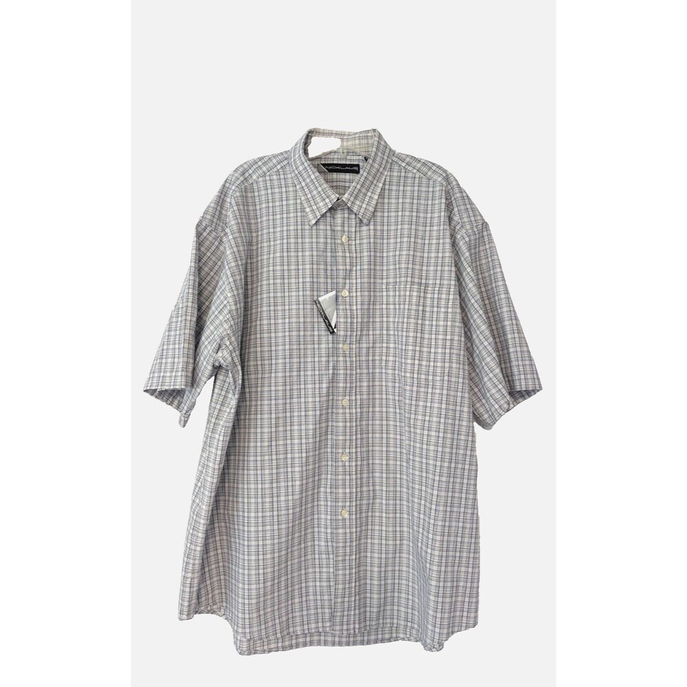NEW Jack Nicklaus Mens XL Plaid Button Down Gray Blue Check Dillard's NWT